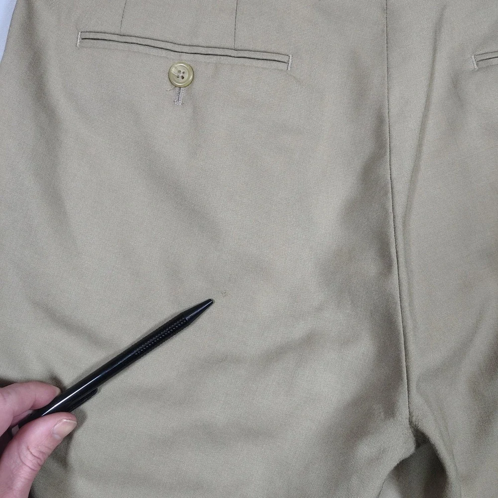 Lauren Ralph Lauren Dress‎ Pants Mens 33x27 Tan Slim Fit Solid 100% Wool